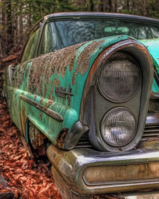 Vintage Old Car Painting By Numberss.png