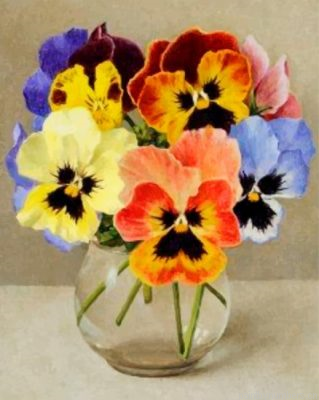 Vintage Pansy Flowers Painting By Numbers.png