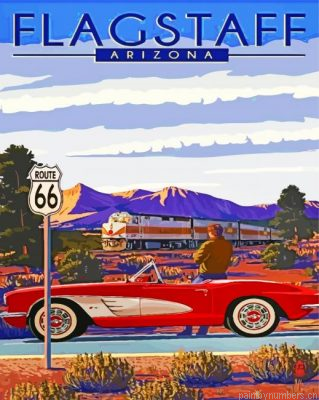 Vintage Retro Route 66 Painting By Numbers.png