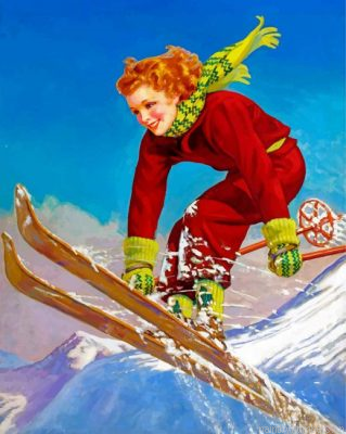 Vintage Skiing Girl Painting By Numbers.png