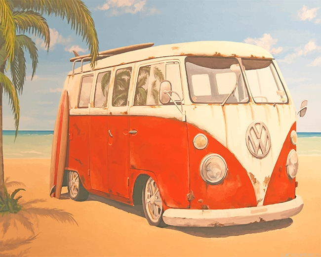 Vintage Vw Bus Painting By Numbers.png
