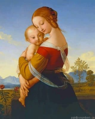 Vintage Woman And Son Painting By Numberss.png