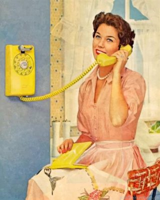 Vintage Woman Talking On The Phone Painting By Numbers.png