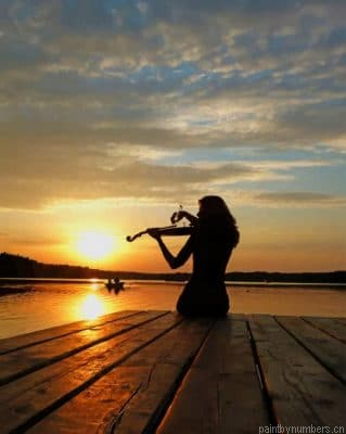 Violinist Girl Silhouette Painting By Numbers.png