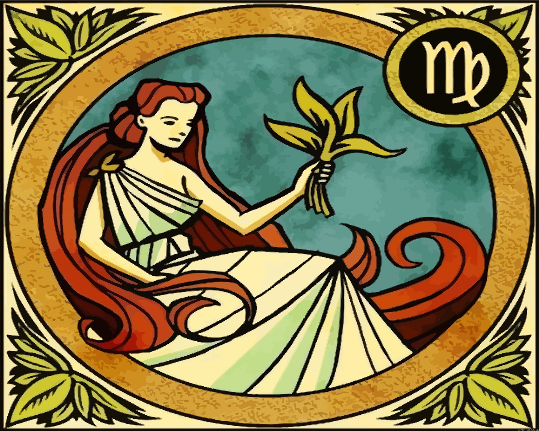 Virgo Zodiac Sign Painting By Numbers.png