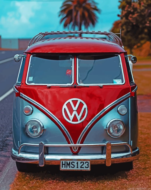 Volkswagen Mini Bus Cars Painting By Numberss.png