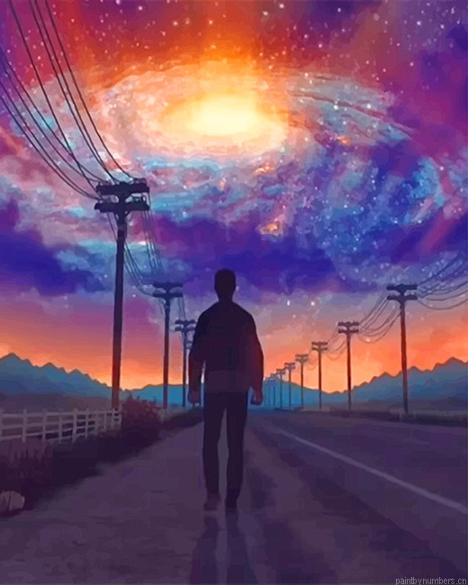 Walking Man Silhouette Painting By Numbers.png