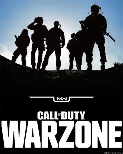 Warzone Call Of Duty Silhouette Painting By Numberss.png