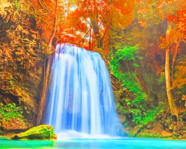 Waterfall In Thailand River Landscapes Painting By Numberss.png