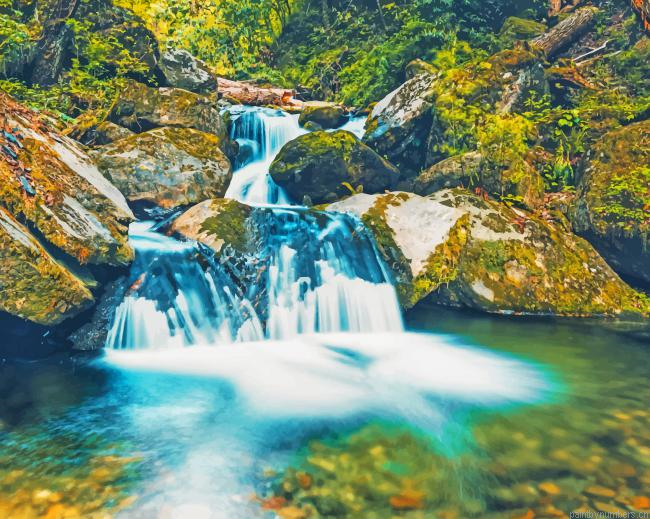Waterfall Spring Nature Painting By Numberss.png