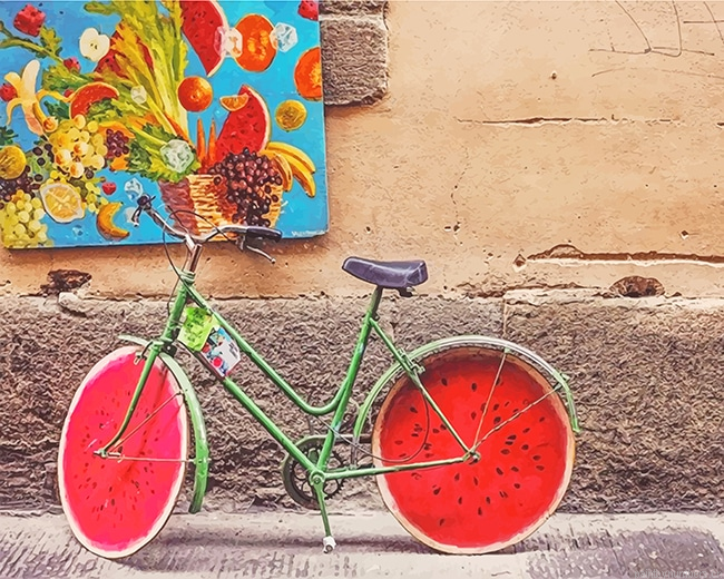 Watermelon Bike Painting By Numberss.png