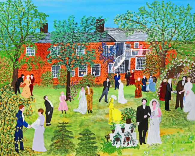 Wedding By Grandma Moses Painting By Numbers.png