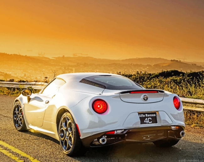 White Alfa Romeo Cars Painting By Numbers.png