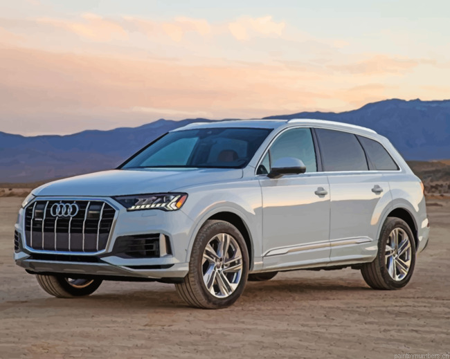 White Audi Q7 Cars Painting By Numberss.png
