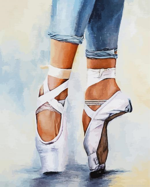 White Ballet Shoes Painting By Numberss.png