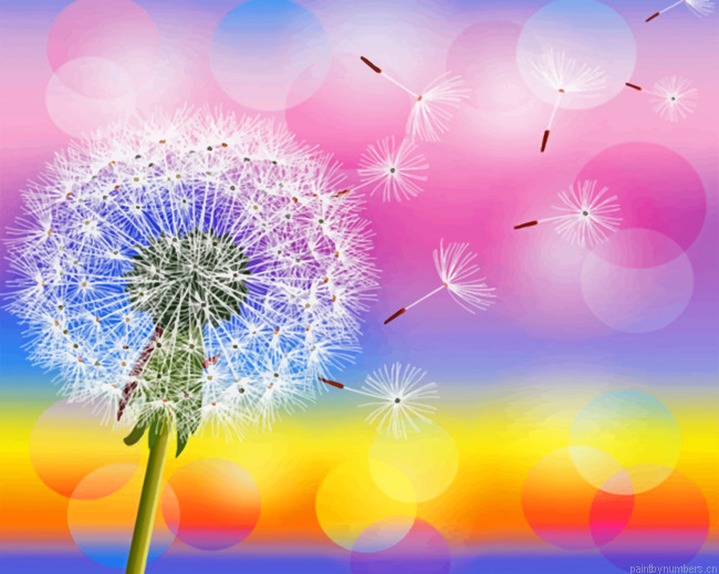 White Dandelions Painting By Numbers.png