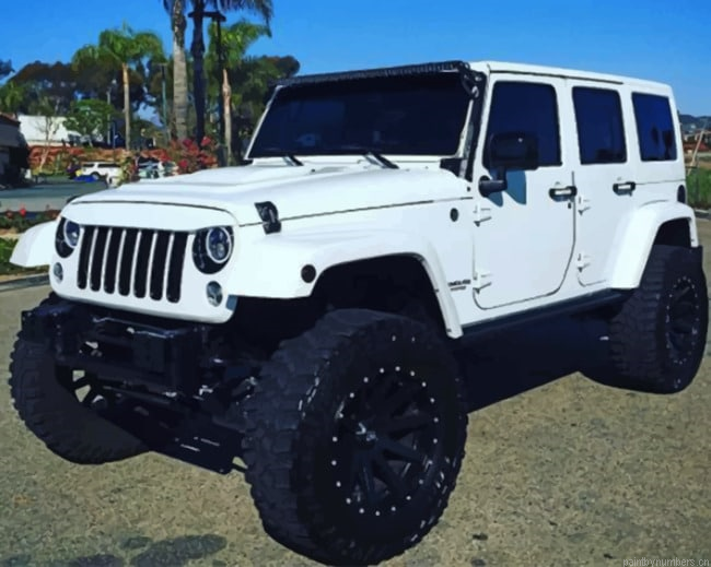White Jeep Cars Painting By Numberss.png