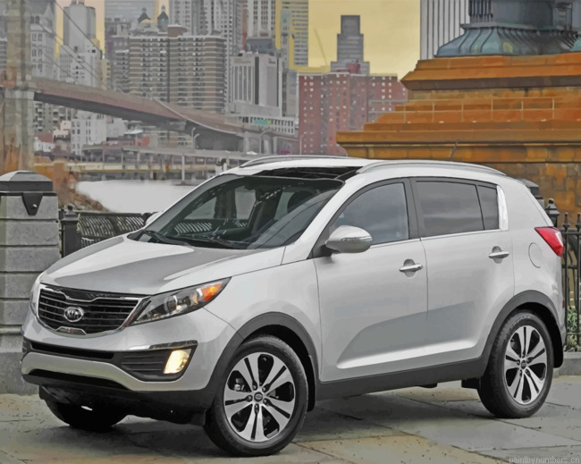 White Kia Sportage Cars Painting By Numberss.png