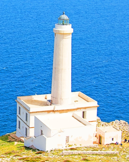 White Lighthouse On Cliff Painting By Numberss.png