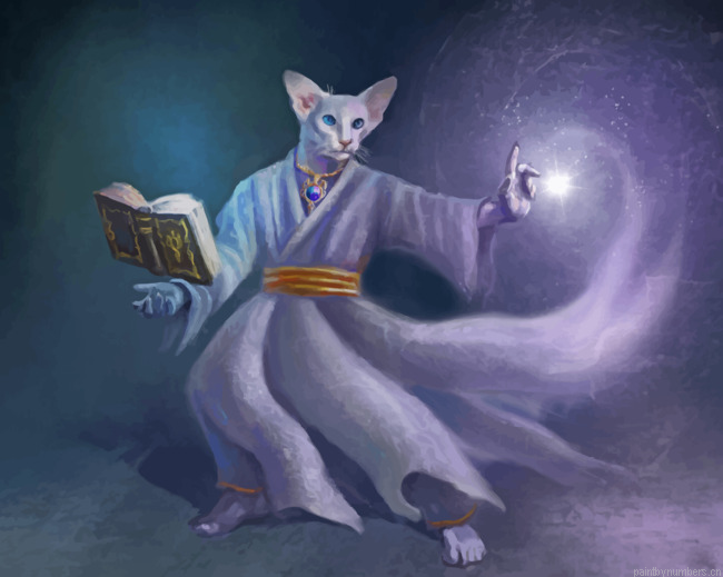 White Magic Cat Painting By Numbers.png