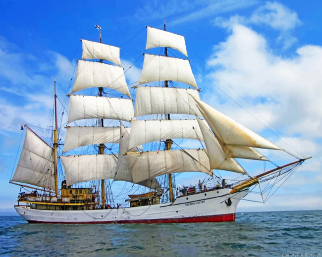 White Tall Ship Painting By Numbers.png