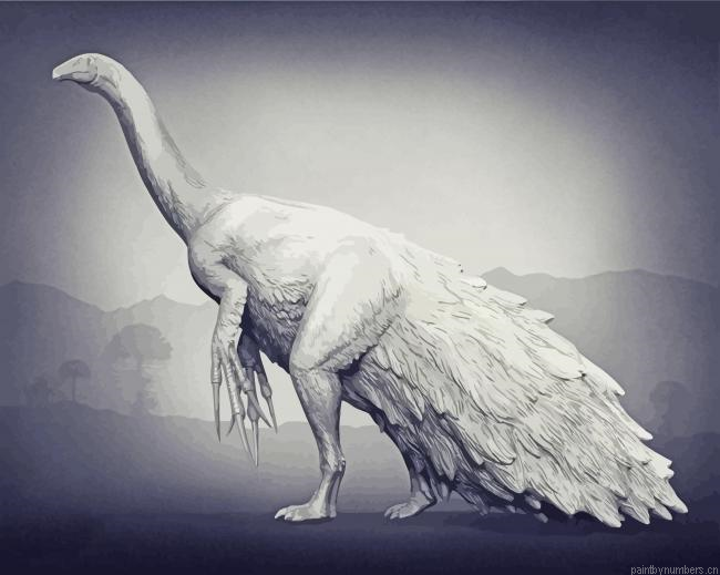 White Therizinosaurus Painting By Numberss.png