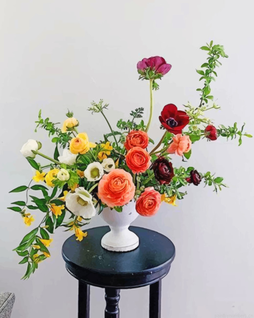White Vase Of Flowers Painting By Numbers.png