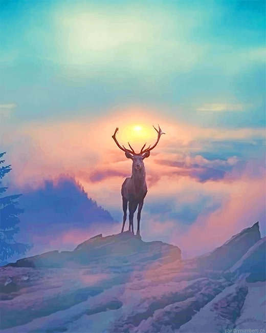 Wild Deer Animals Painting By Numberss.png
