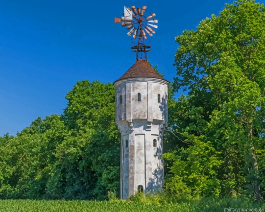 Windmill In Nature Painting By Numberss.png