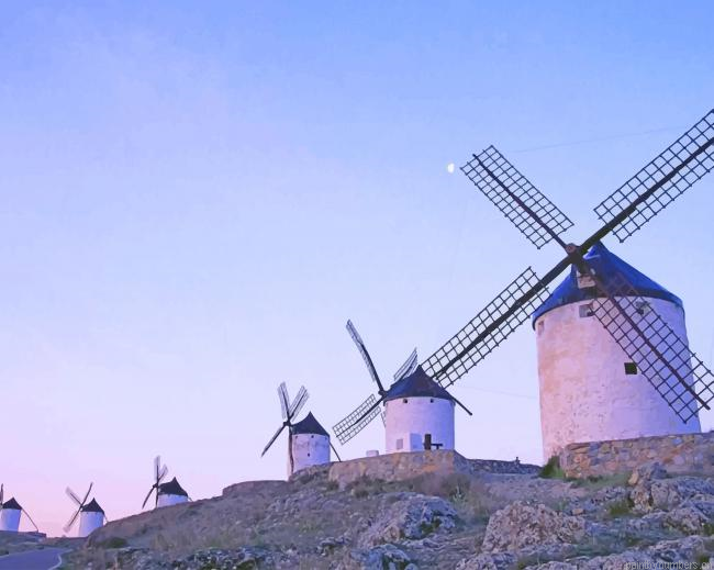 Windmills Of Campo De Criptana Painting By Numberss.png