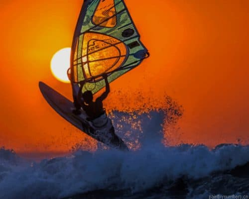 Windsurfing Silhouette Painting By Numberss.png