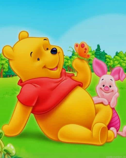 Winnie And Piglet Cartoons Painting By Numberss.png