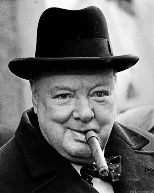 Winston Churchil Smoking Painting By Numberss.png