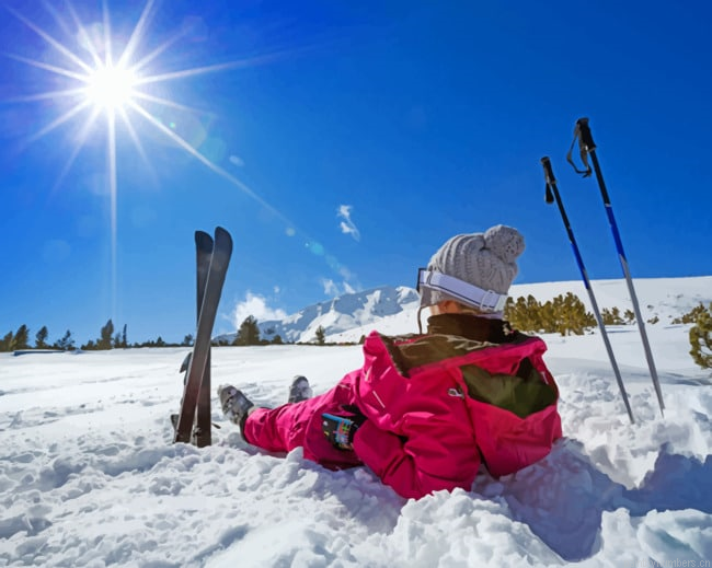 Winter Skiing In The Snow Painting By Numbers.png