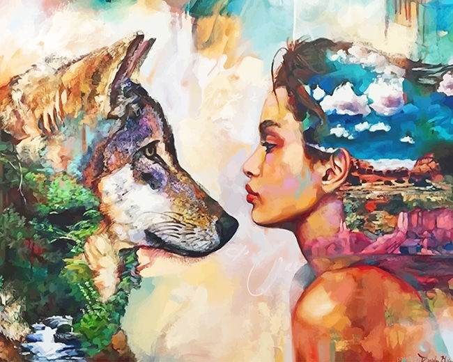 Wolf Woman Animal Painting By Numbers.png
