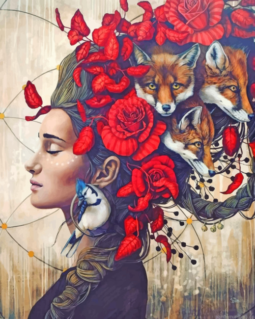 Woman And Animals Painting By Numberss.png