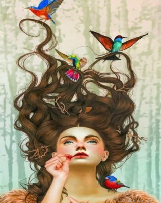 Woman And Birds Painting By Numbers.png