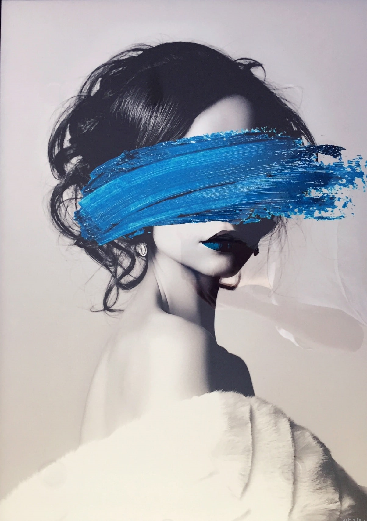 Woman And Blue Brush Painting By Numberss.png