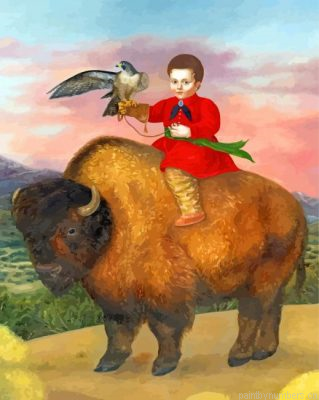 Woman And Buffalo Painting By Numbers.png