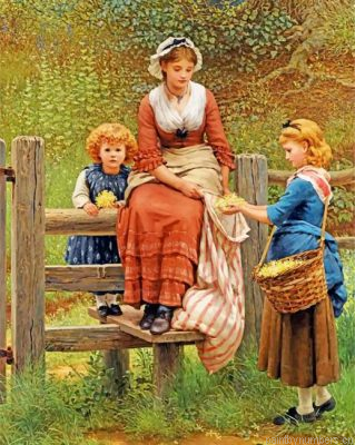 Woman And Daughters Painting By Numbers.png