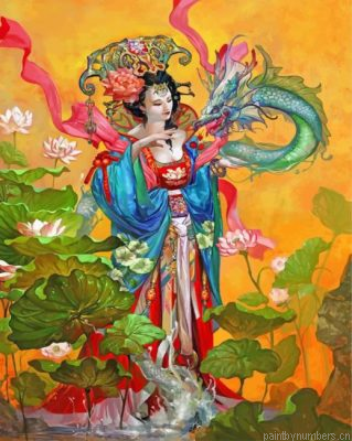 Woman And Dragon Painting By Numbers.png