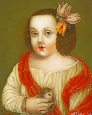 Woman And Hedgehog Painting By Numbers.png