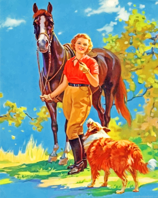 Woman And Horse 1960s Painting By Numberss.png