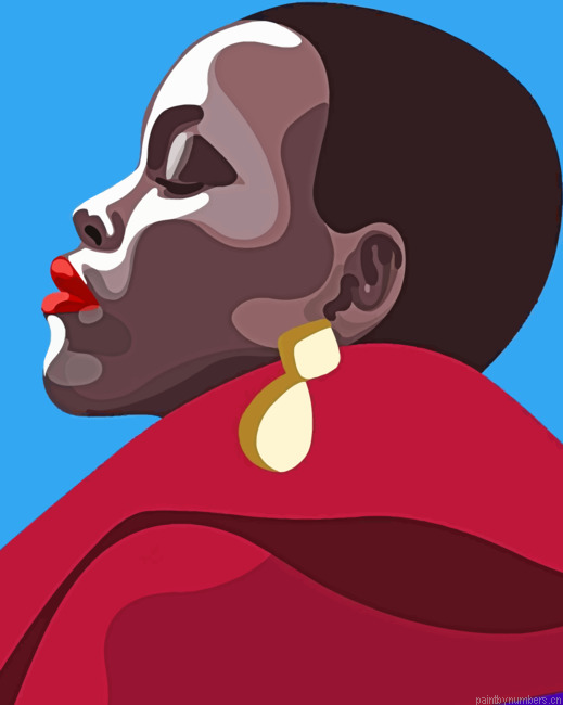 Woman Black Art Illustrations Painting By Numberss.png
