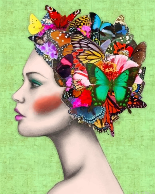 Woman Butterflies Painting By Numberss.png