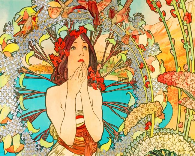 Woman By Alphonse Mucha Painting By Numbers.png