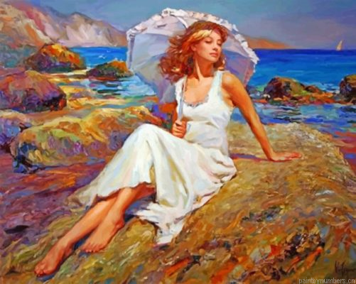 Woman In The Beach Painting By Numbers.png