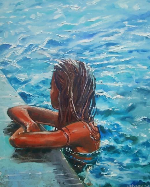 Woman In The Pool Painting By Numberss.png