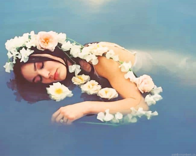 Woman Laying In The Water Painting By Numbers.png