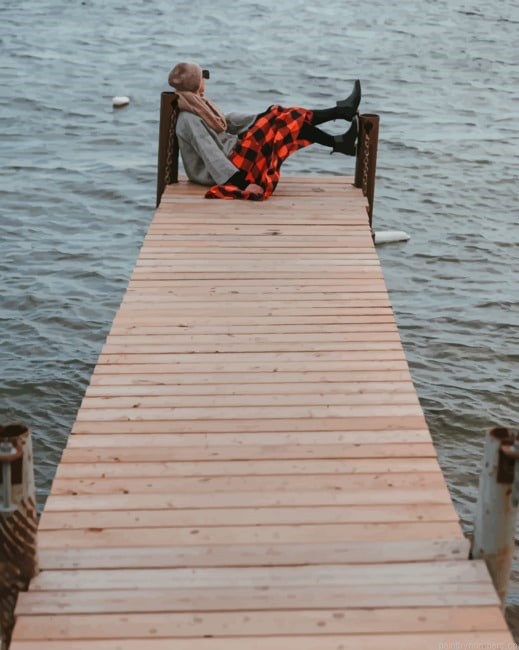 Woman Sitting Near To Lake Painting By Numberss.png
